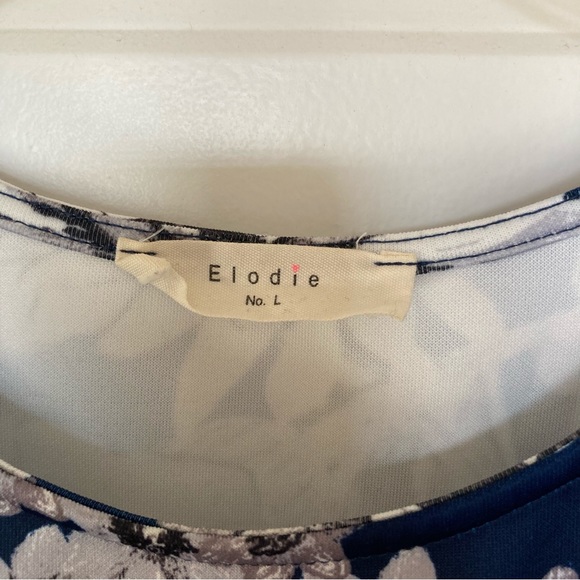 Blue Floral Patterned Fit and Flare Dress - Picture 3 of 7